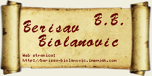 Berisav Biolanović vizit kartica